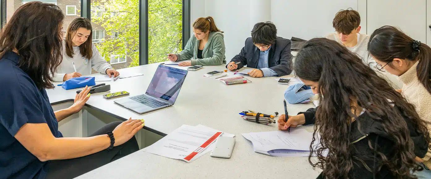 Students learning together in a classroom